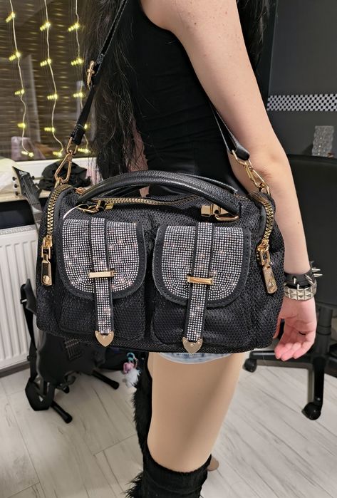 Torebka czarno srebrna