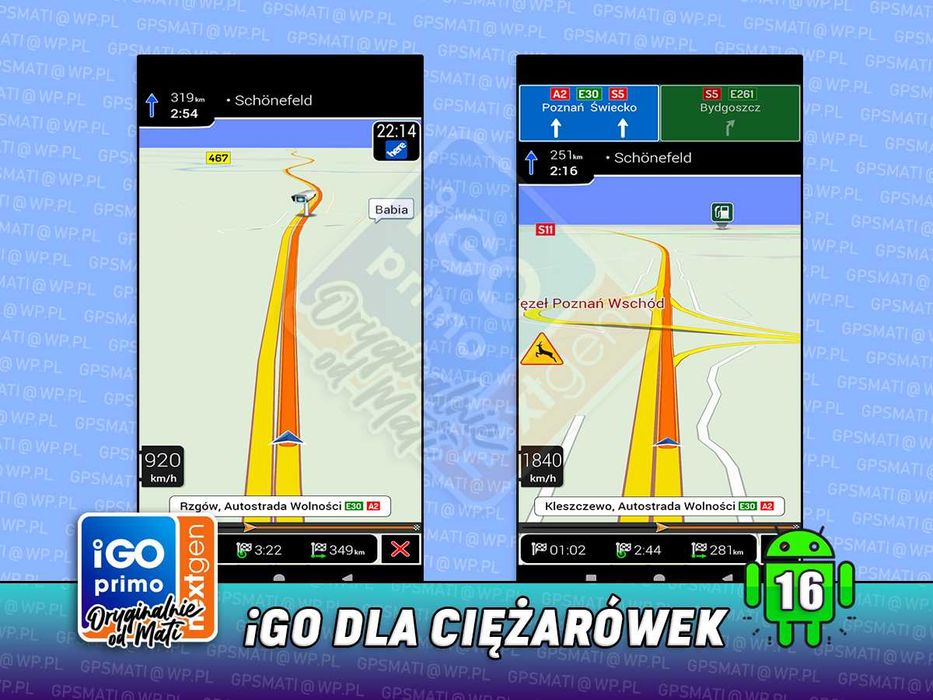 iGO Nawigacja 2026 + Najnowsze Mapy dla Kierowców TIR na Ciężarówki dla Android 16 i starszych - Primo Nextgen Truck