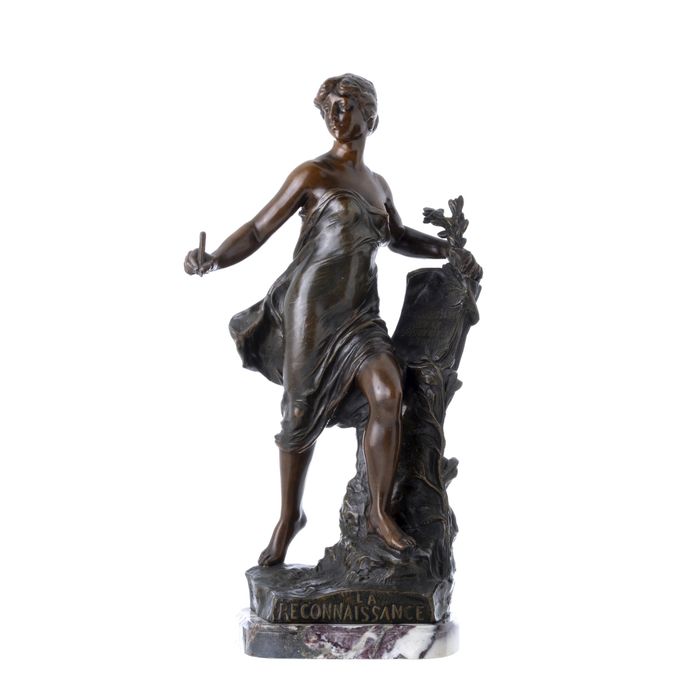 Escultura - Eugène Marioton - La Reconnaisance (assinada)