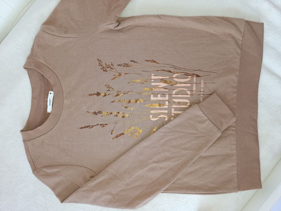 Bluza damska beżowa brązowa Reserved S klasyczna casual modna jak nowa