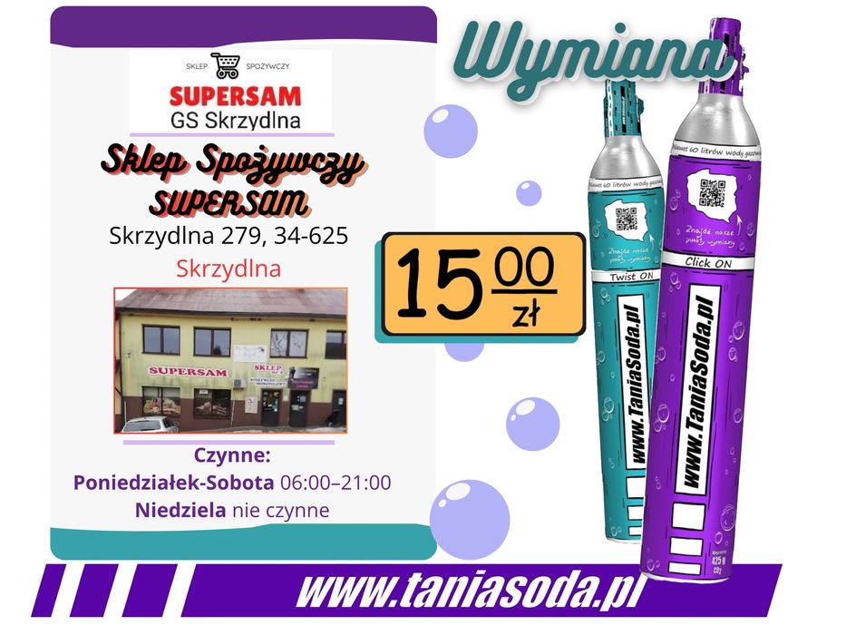 Gaz Soda CO2 425g do saturatorów Stream quick on twist on connect