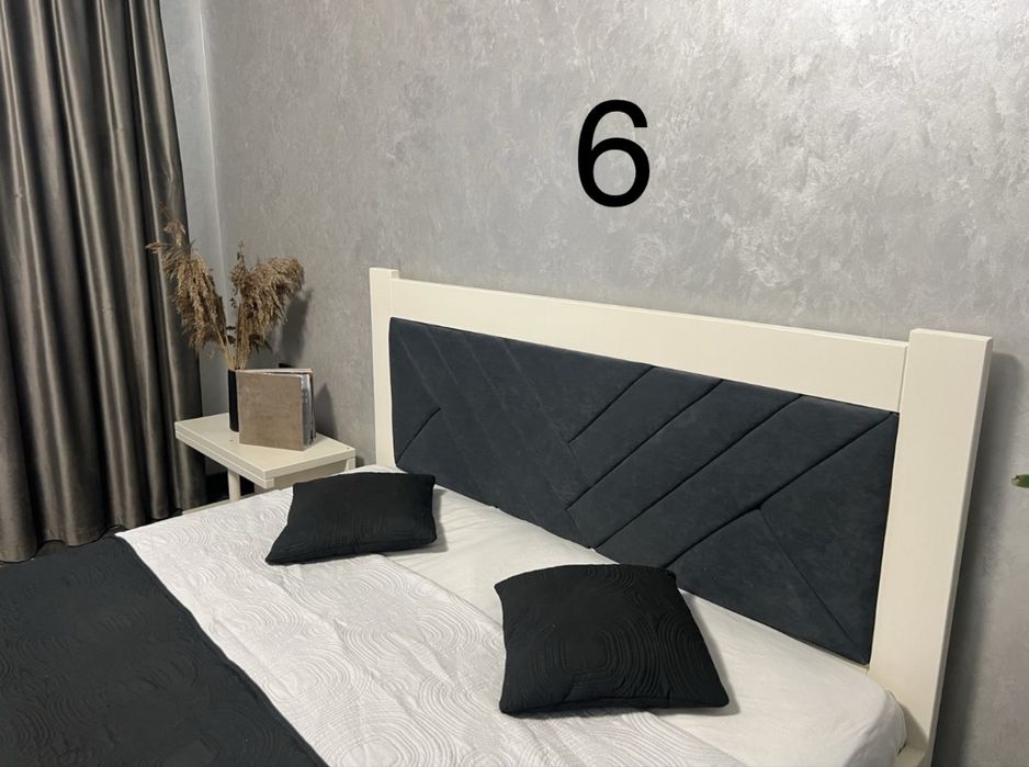 Ліжко 160*200 дерев'янне з м'яким ізголів'ям