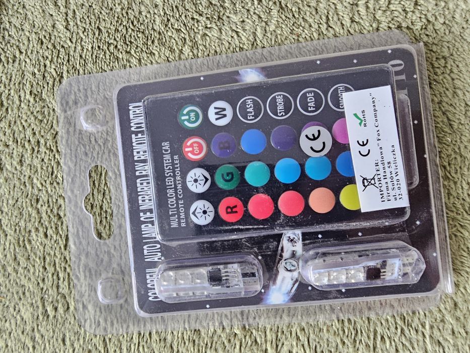 Żarówki postojowe,kolorowe +pilot