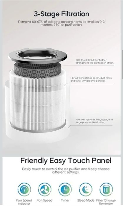 Очиститель воздуха Greenote с HEPA фильтром, до 40 м кв