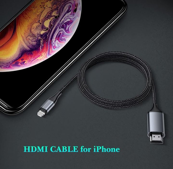 Kabel HDMI do telefonu, kabel konwertera HDMI 2,0 m, iPhone/iPad/iPod
