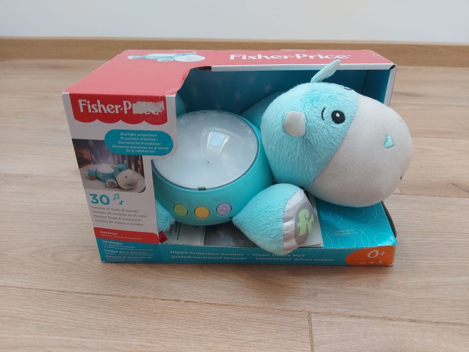 Uspokajacz Hipcio z projektorem i pozytywką - Fisher Price.