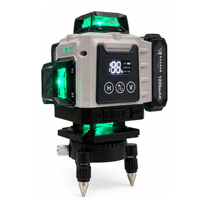 Laser krzyżowy zielony 4D 360° 16 linii Ragnar Spark, samopoziomowanie, akcesoria, walizka