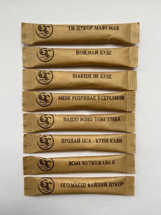 Цукор у стіках з дизайном сахар в стиках / брендований цукор в стіках