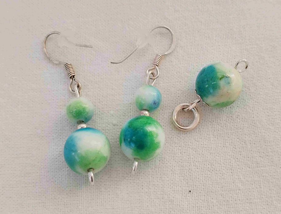 kolczyki srebrne wiszące wielokolorowe