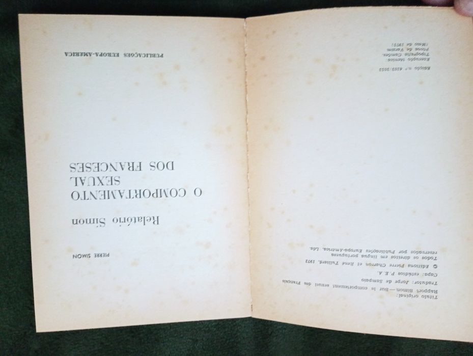 Relatório Simon O Comportamento Sexual dos Franceses Pierre Simon 1972