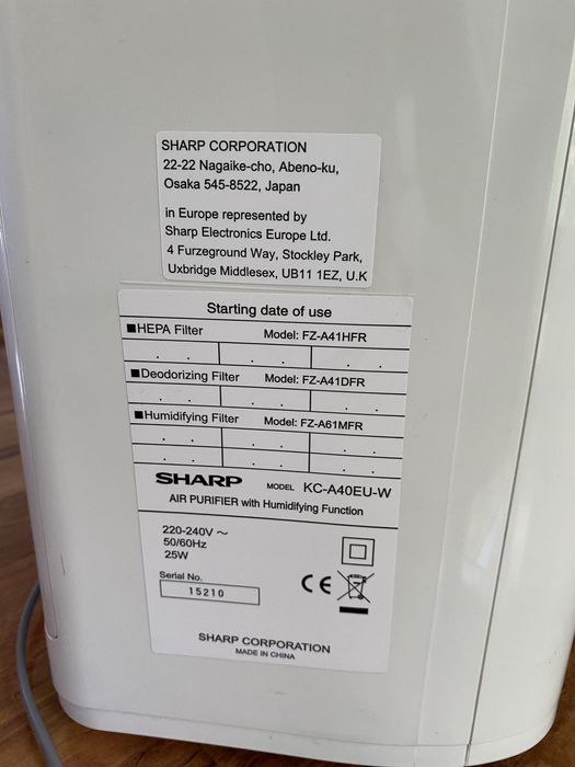 Odświeżacz powietrza SHARP KC-A40EU-W