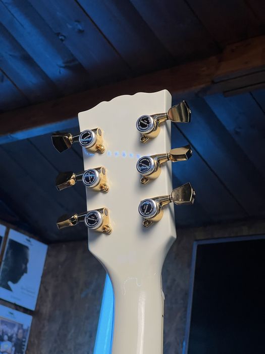 Guitarra Personalizada inspirada na Gibson Les Paul Custom White +Case