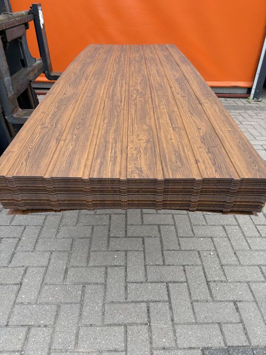 Blacha trapezowa T-7 elewacyjna drewnopodobna orzech obustronna 0,70mm