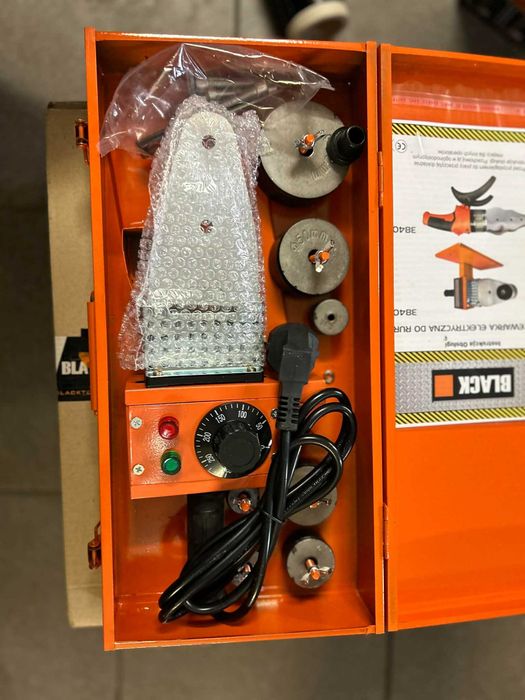 Zgrzewarka do rur polifuzyjna hydrauliczna PP PCV 2700W 7 matryc BLACK MOCNA