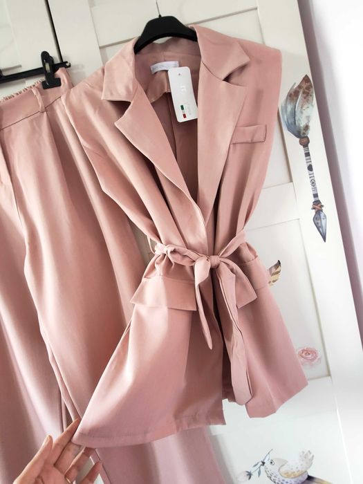 Set kamizelka i spodnie wide leg uni