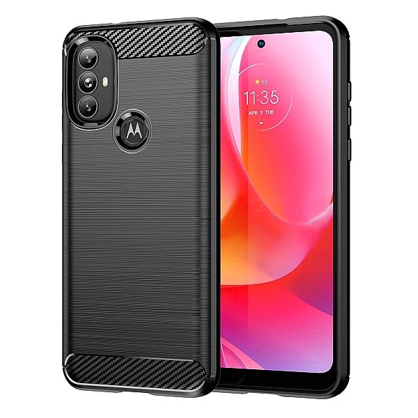 Carbon Case elastyczne etui pokrowiec Motorola Moto G Power 2022 czarn
