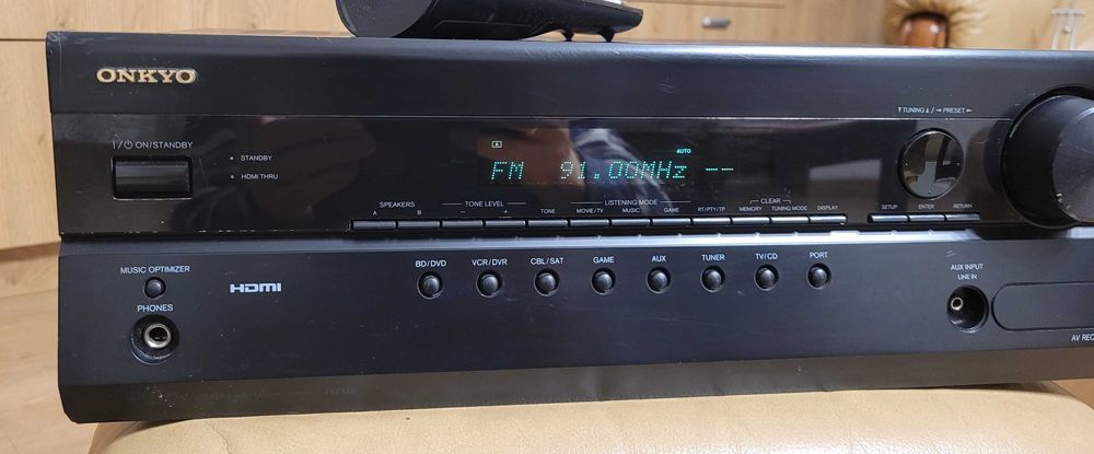 Onkyo HT-R538 uszkodzony amplituner 5.1 HDMI z pilotem