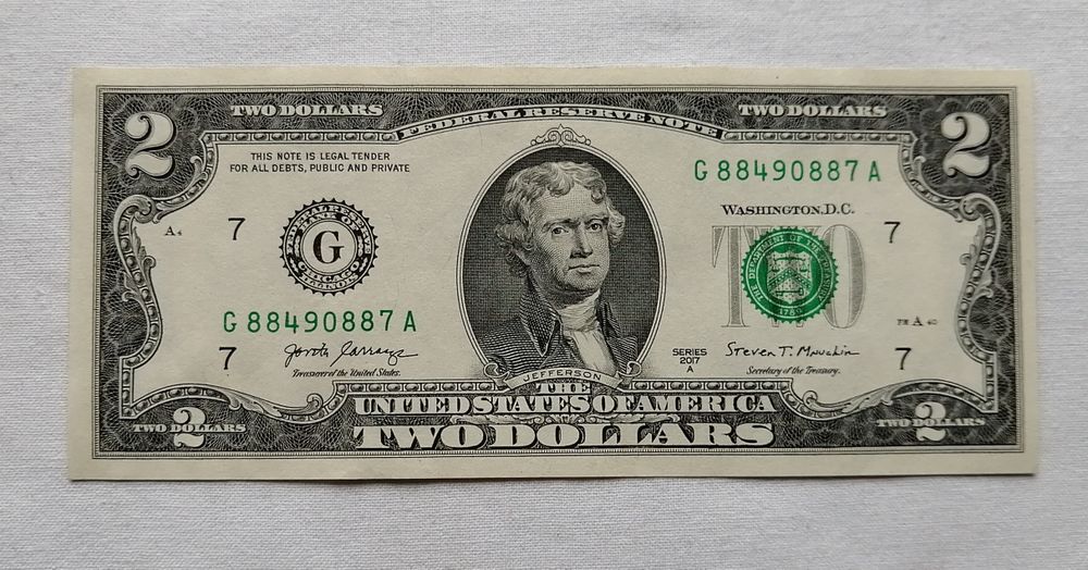 Купюра 2 доллара США, 2017 год