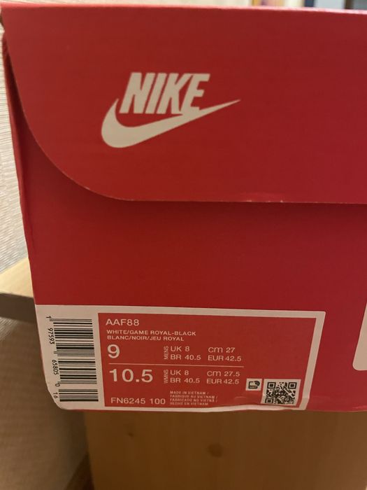 ОРИГІНАЛ! Nike air alpha force 88 white blue 9 us 27 см 42,5 eur шкіра