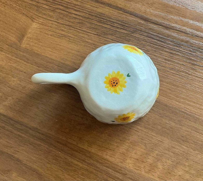 Filiżanka ceramiczna słoneczniki Hand Made ręcznie robiona, 200 ml