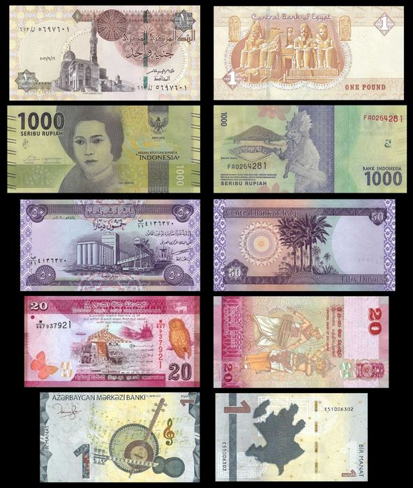 Lote de 25 Notas Mundiais Diferentes - 100% Novas (UNC) L8