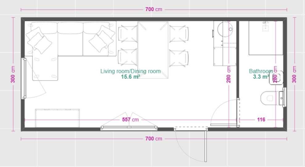 Kontener mieszkalny Domek całoroczny 21m2 7x3m wyposażony NOWY