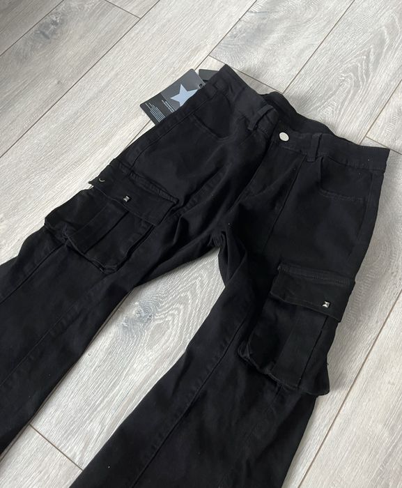 flared jeans штаны клеш джинси чорні