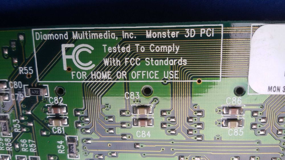 Diamond monster 3dfx 4MB PCI Voodoo 1
