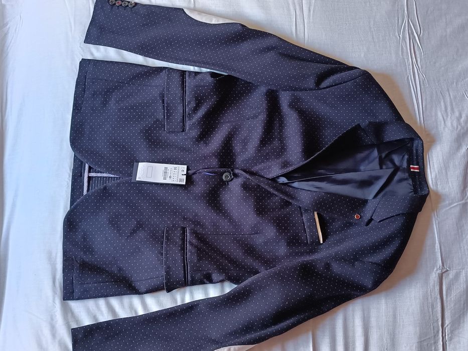 Blazer azul escuro com pintas ZARA