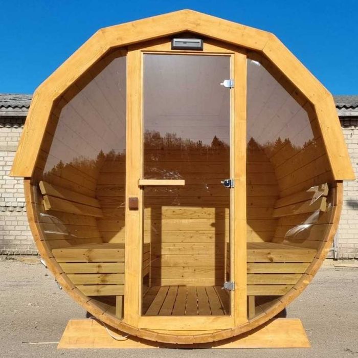 Sauna ogrodowa z przeszkleniem przedniej ściany / Raty 0%