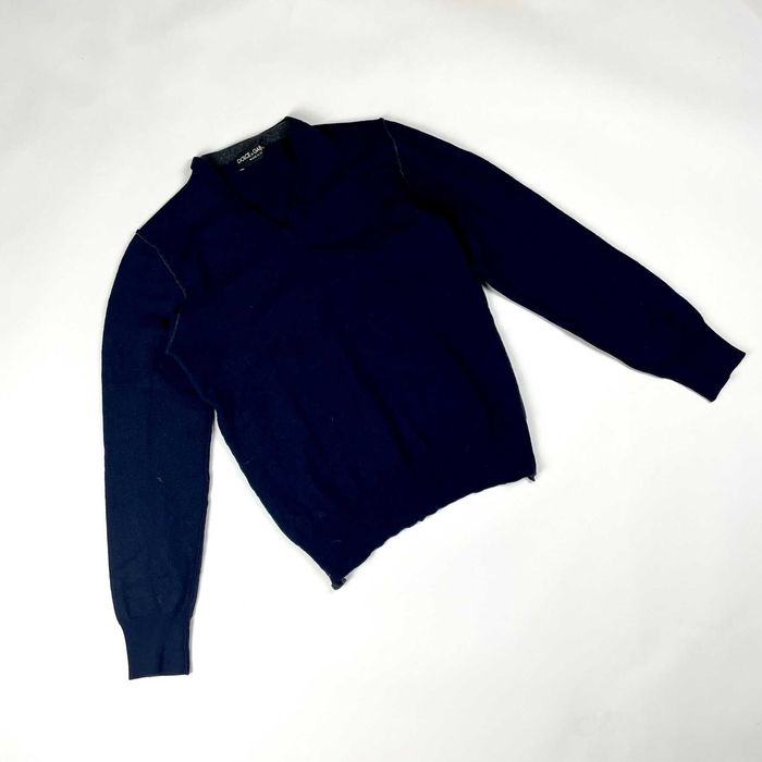 Dolce & Gabbana navy wełniany sweter vintage