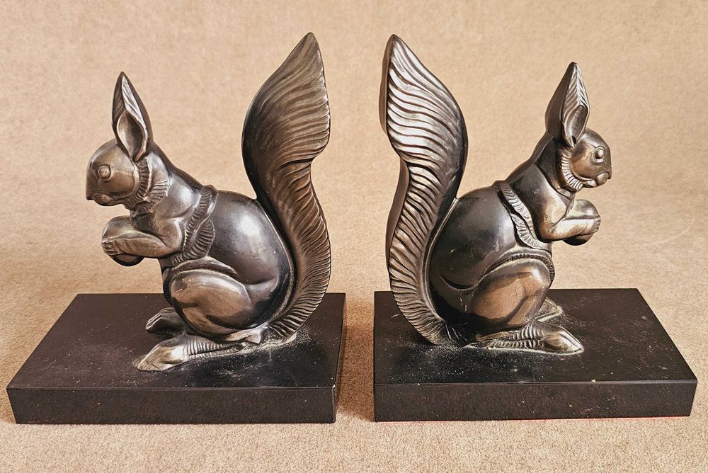 Przedwojenne Podpórki do książek - Art Deco