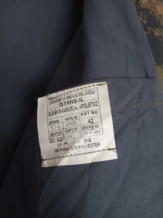 Farda militar da Força Aérea Turca camuflado M2008 usada rara