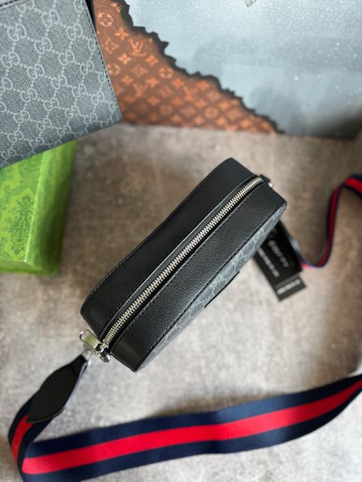 Чоловіча сумка мессенджер Gucci гуччи гучі GG ophidia чорна сіра