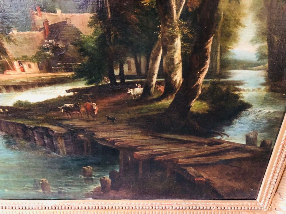 Речной пейзаж худ. W.Krause 1860 г