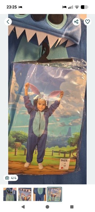 Przebranie piżama Stich chłopiec dziewczynka bal karnawałowy 4-5 lat