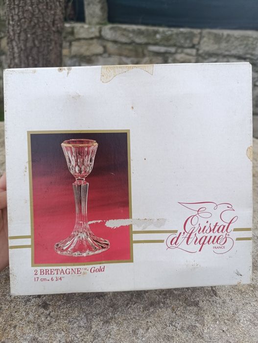 Castiçais de cristal lapidado