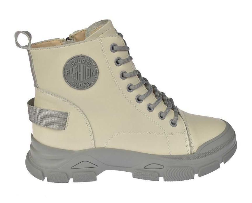 Skórzane botki damskie ocieplane trzewiki na zamek B-3-1502 GR roz, 40