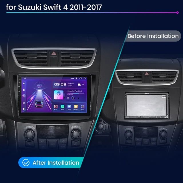 Rádio 9" Android Suzuki Swift 2011-17 Carplay GPS wifi 2/32GB NOVO
