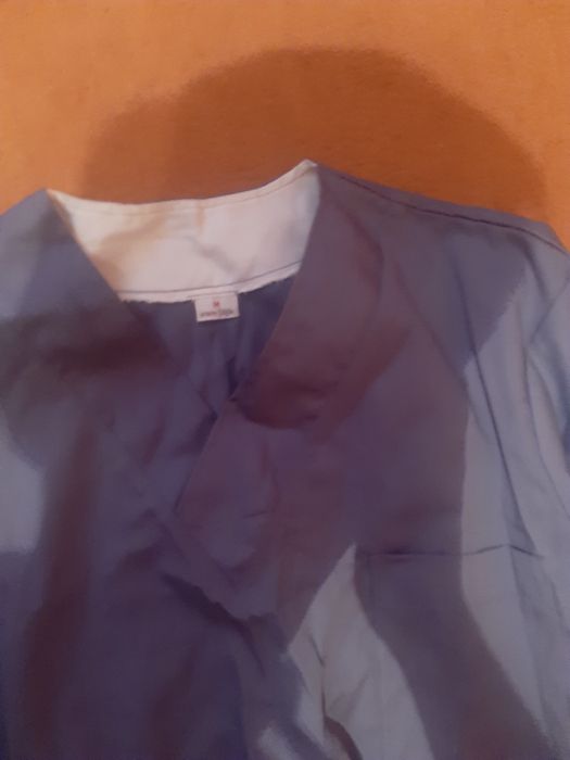 Хірургічний костюм чоловічи на манжетах розмір М сірий та білий