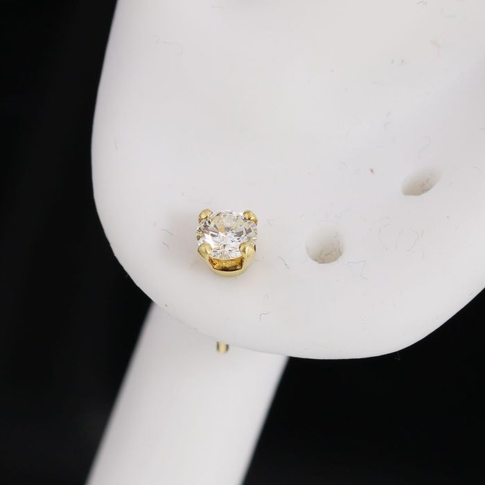 Złote kolczyki. brylantami 0.42ct ponadczasowe 18K