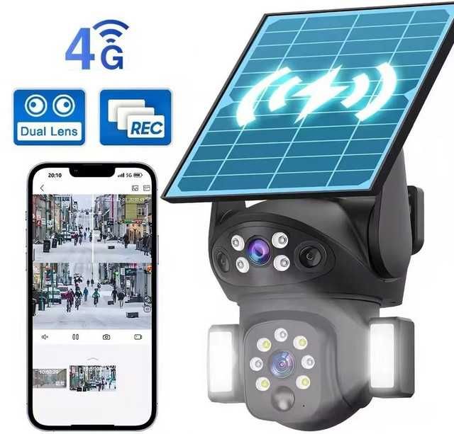 Вулична камера супер зум, 8Мп, Інтернет 4G СІМ, соняшна панель +8000mA