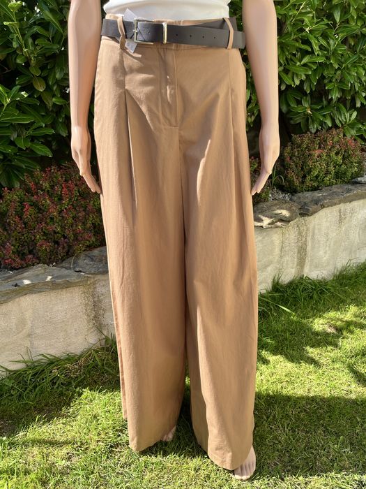 Eleganckie klasyczne spodnie z szeroką nogawką ZARA rozmiar XS 100% bawełna