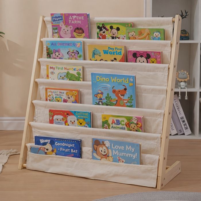 NOWY nieużywany drewniany regał na książki dla dzieci 75cm