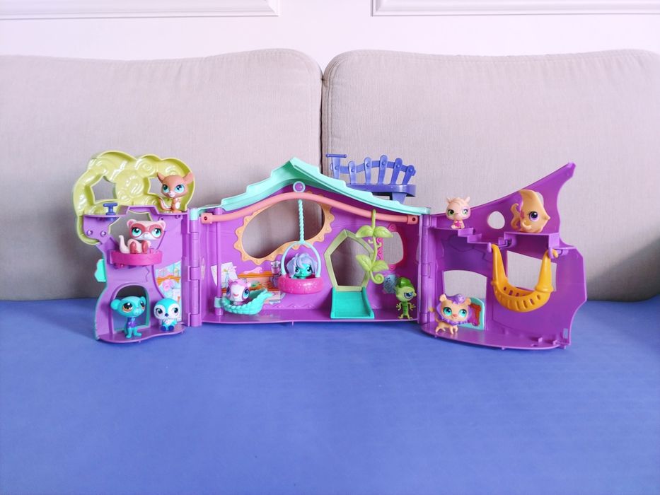 Domek littlest pet shop fioletowy + 10 zwierzątek