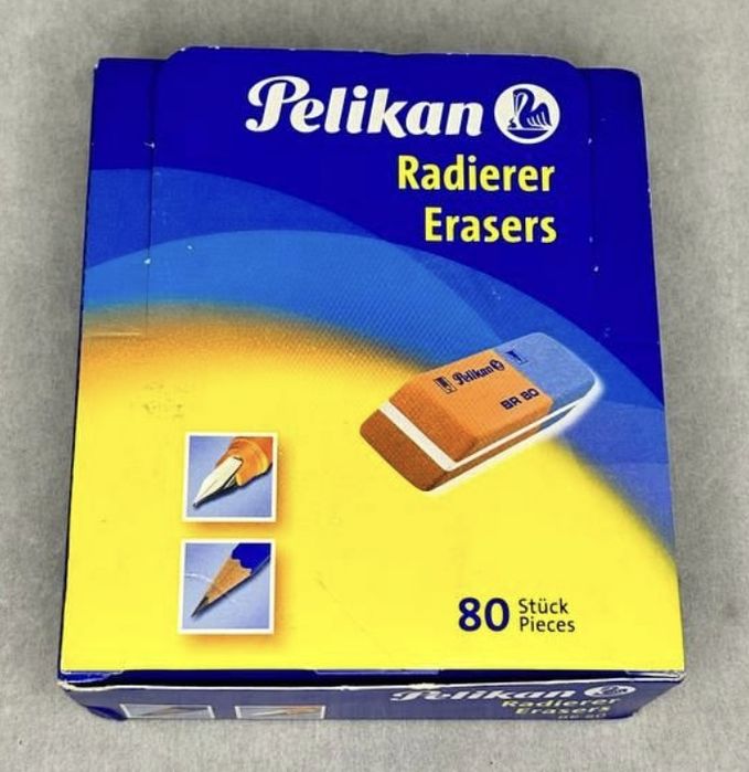 Оригінальні гумки для стирання Pelikan BR 80 (Німеччина) — 80 шт. в упаковці