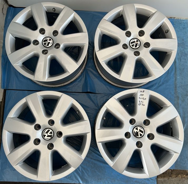 148 Felgi Aluminiowe Oryginał Volkwagen R 17 5x130 Bardzo Ładne