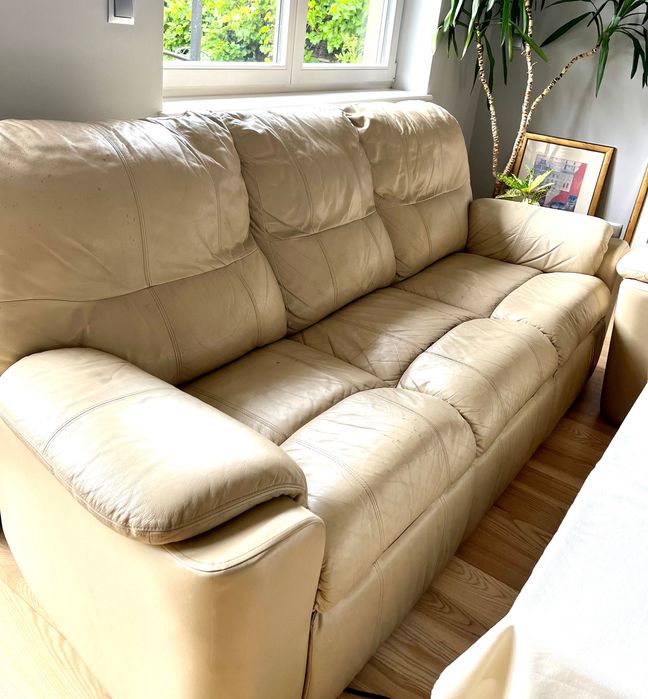 Skórzana kanapa z funkcją spania  (3 osobowa)