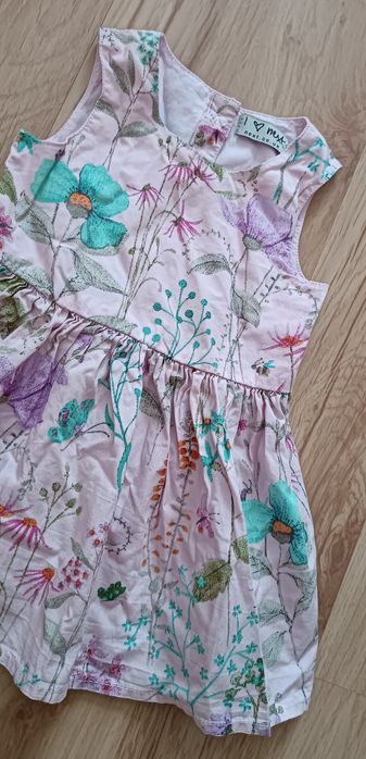 Next 62 kwiecista sukienka różowa dla dziewczynki 3-6 m