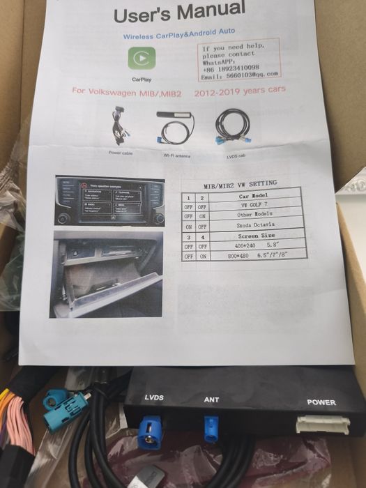 Carplay box для Volkswagen Skoda seat mib mib2